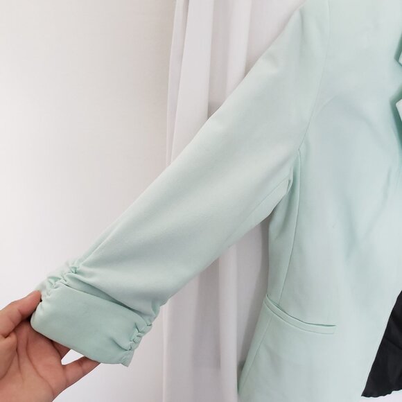 Worthington Woman Mint 3/4 Sleeve Shoulder Pads Formal Suit Blazer Size M - Picture 6 of 16